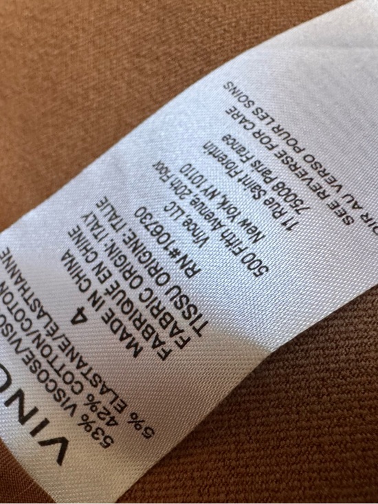 Vince Mid-Rise Kick Flare Cropped Pants in Toffee. Size 4 - Picture 7 of 7